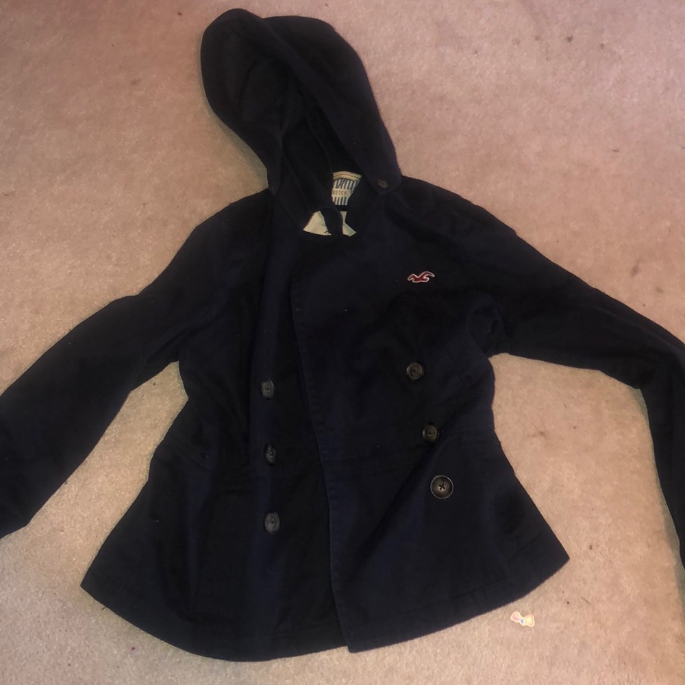 Hooded pea coat